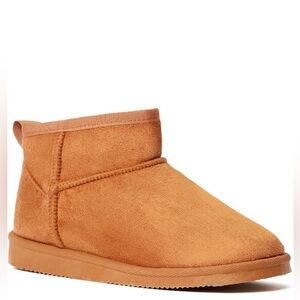 FabKids Girls Winter Snow Boots - Warm Faux Fur Lined Non-Slip Shoes - Brown